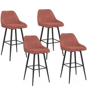 Lot de 4 tabourets de bar Olivia - Terracotta
