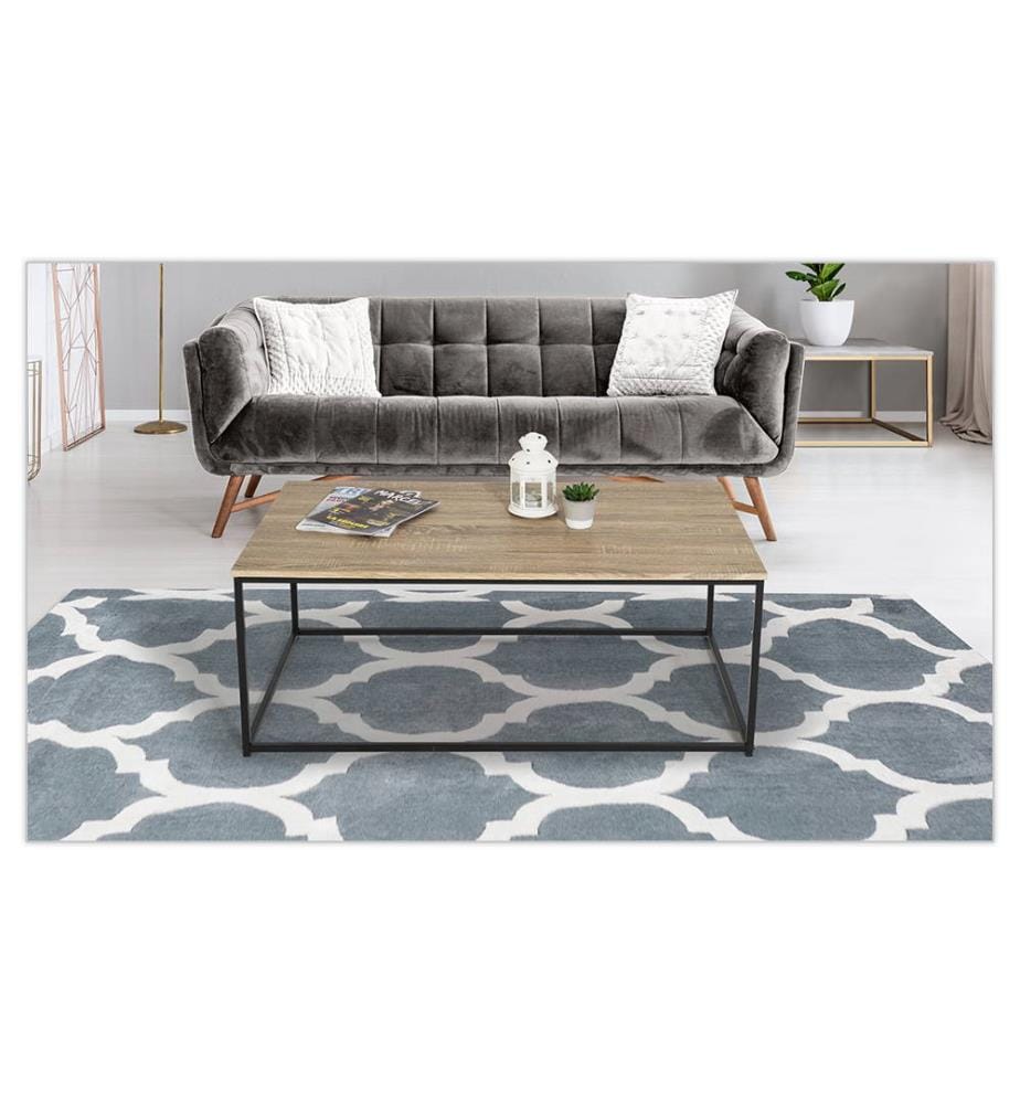 Table Basse Memphis 113 x 60 x 45 cm - Noir & Brun