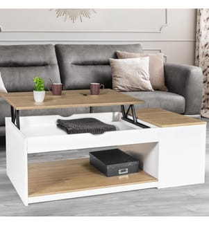 Table Basse Elina 110 x 60 x 45 cm - Bois & Blanc