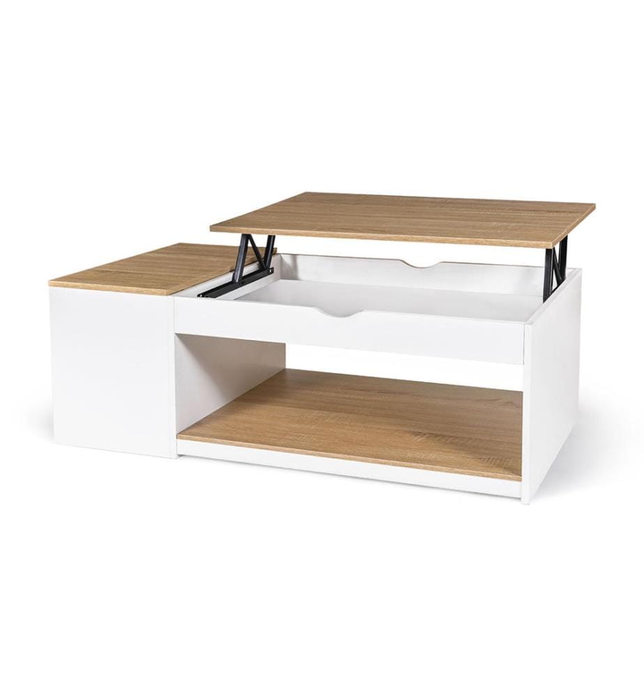 Table Basse Elina 110 x 60 x 45 cm - Bois & Blanc