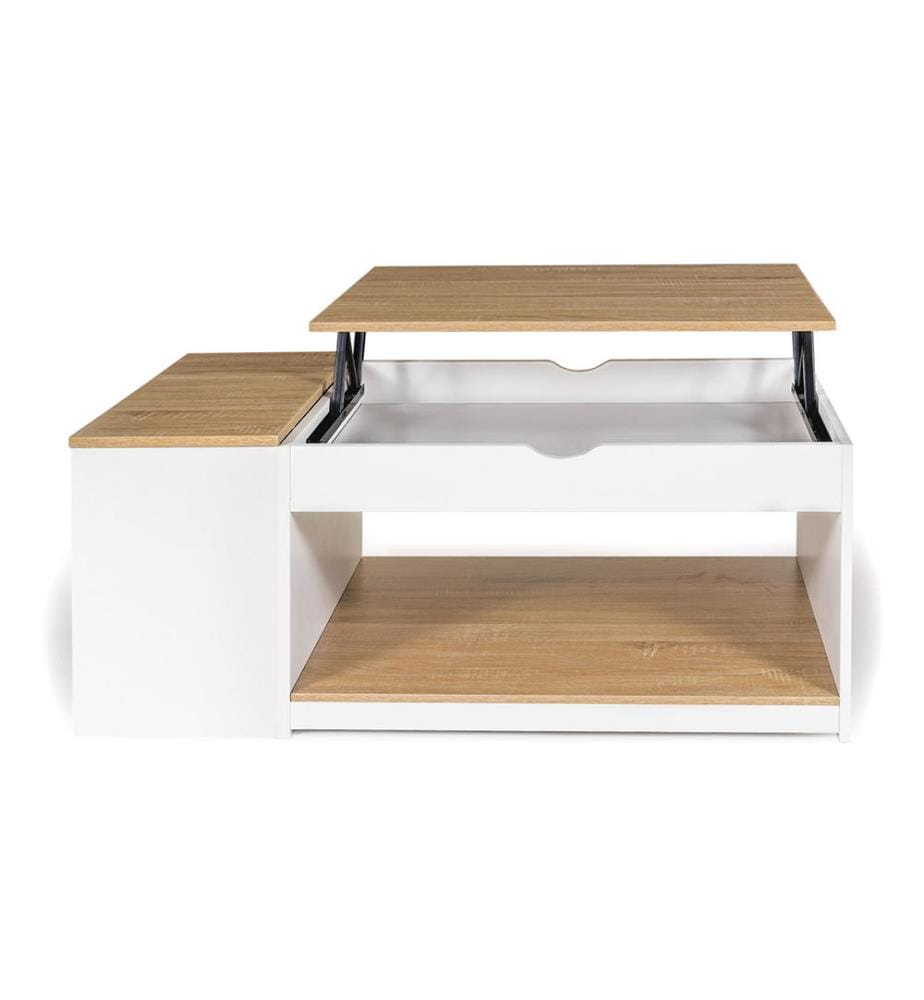 Table Basse Elina 110 x 60 x 45 cm - Bois & Blanc