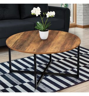 Table Basse Eliza 80 x 40 cm - Noir & Brun Foncé