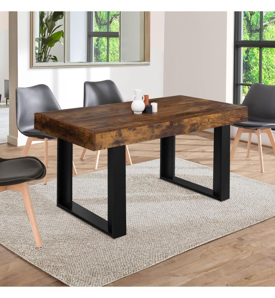 Table de Repas Brixton - Bois & Noir