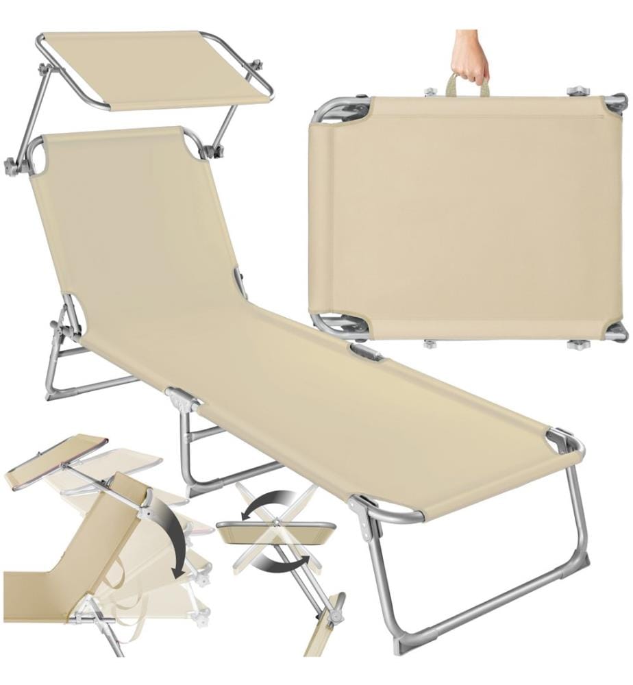 Gartenliege 4-stufig - beige