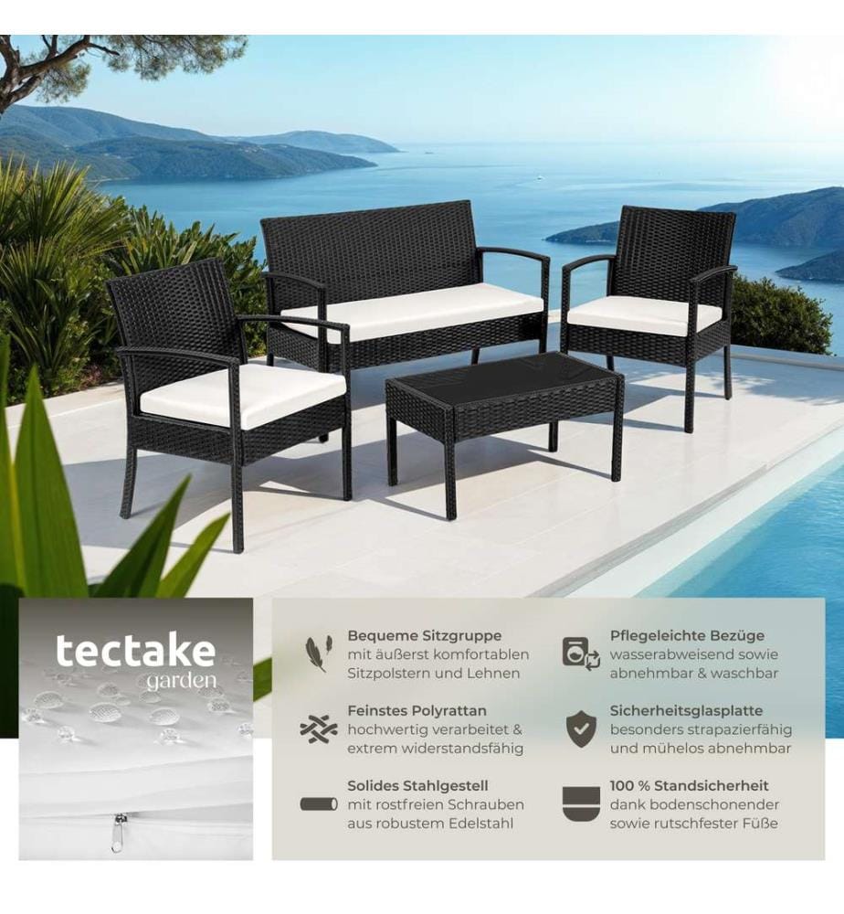 Set in rattan Sparta 31 - nero