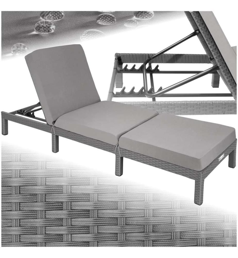 Polyrattan Sonnenliege Sofia - grau