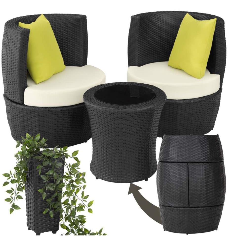 Aluminium Rattan Sitzgruppe Nizza 211 - schwarz