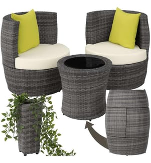 Aluminium Rattan Sitzgruppe Nizza 211 - grau
