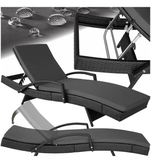 Bain de soleil OCEANE 5 positions cadre en aluminium - noir
