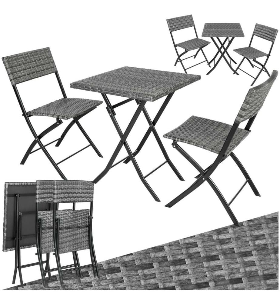 Rattan Balkonset Trevi - grau