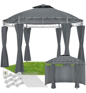 Gazebo da giardino deluxe 3,5m Siana - antracite
