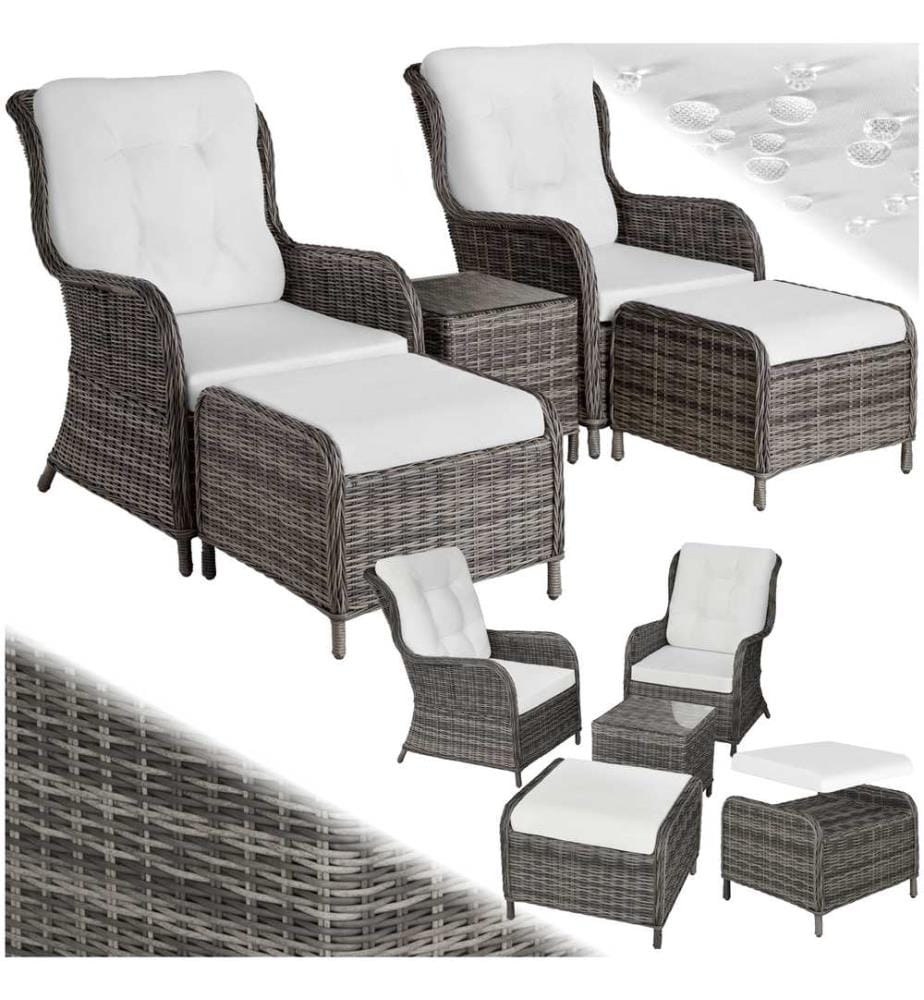 Aluminium Rattan Sitzgruppe Benissa 22 - grau