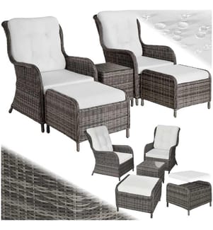 Aluminium Rattan Sitzgruppe Benissa 22 - grau