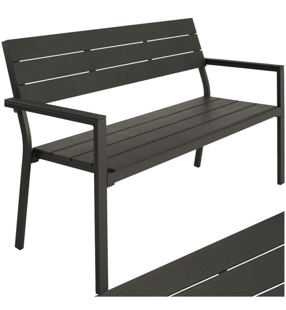 Gartenbank Line 2-Sitzer mit Aluminiumrahmen 128x59x88 cm - dunkelgrau
