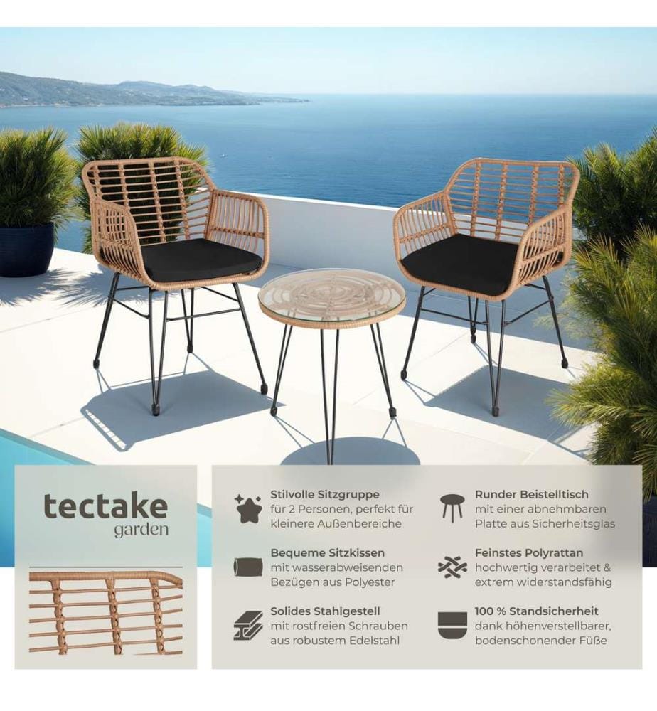 Rattan-Sitzgruppe Molfetta 21 - natur