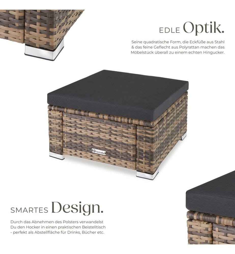 Rattan Sitzhocker - natur