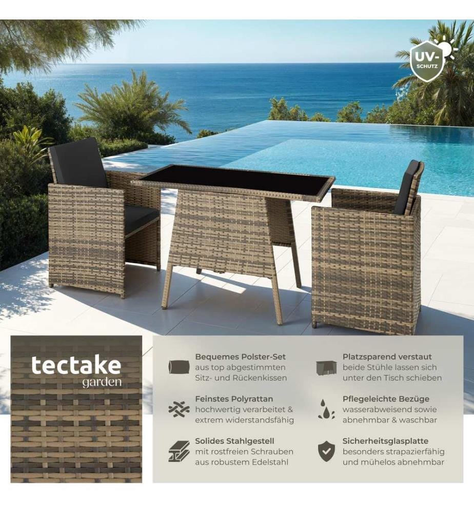 Rattan Sitzgruppe Lausanne 21 - natur