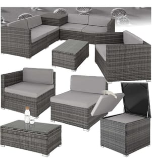 Rattan Lounge Pisa - grau