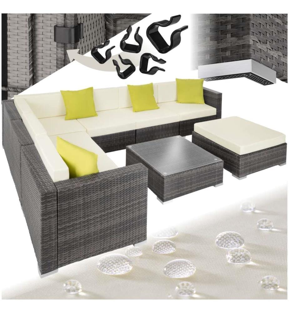 Rattan Loungeset Marbella - grau