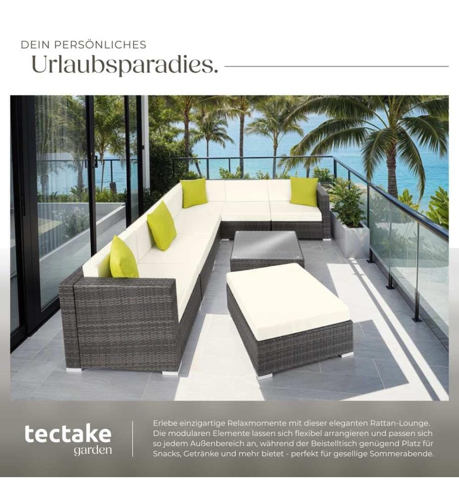 Rattan Loungeset Marbella - grau