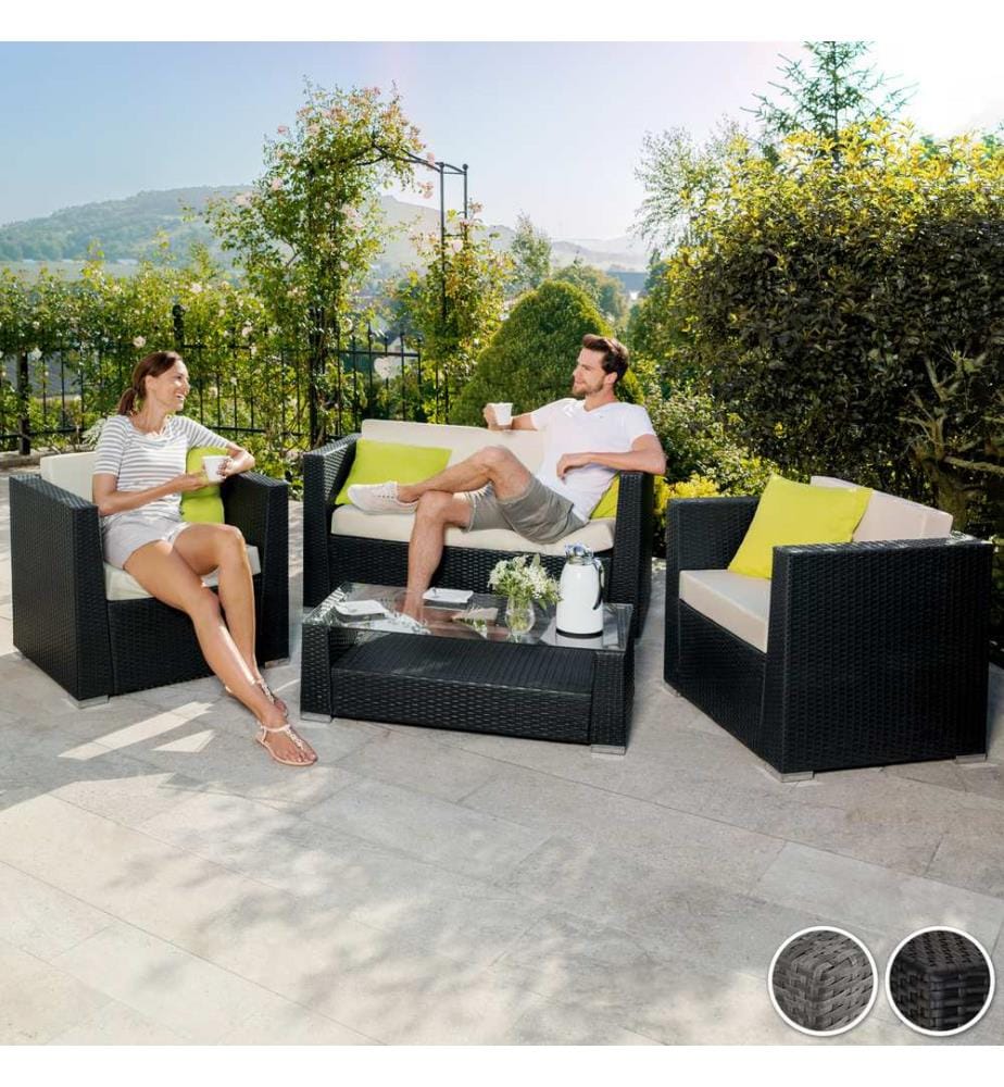 Set in rattan München - nero