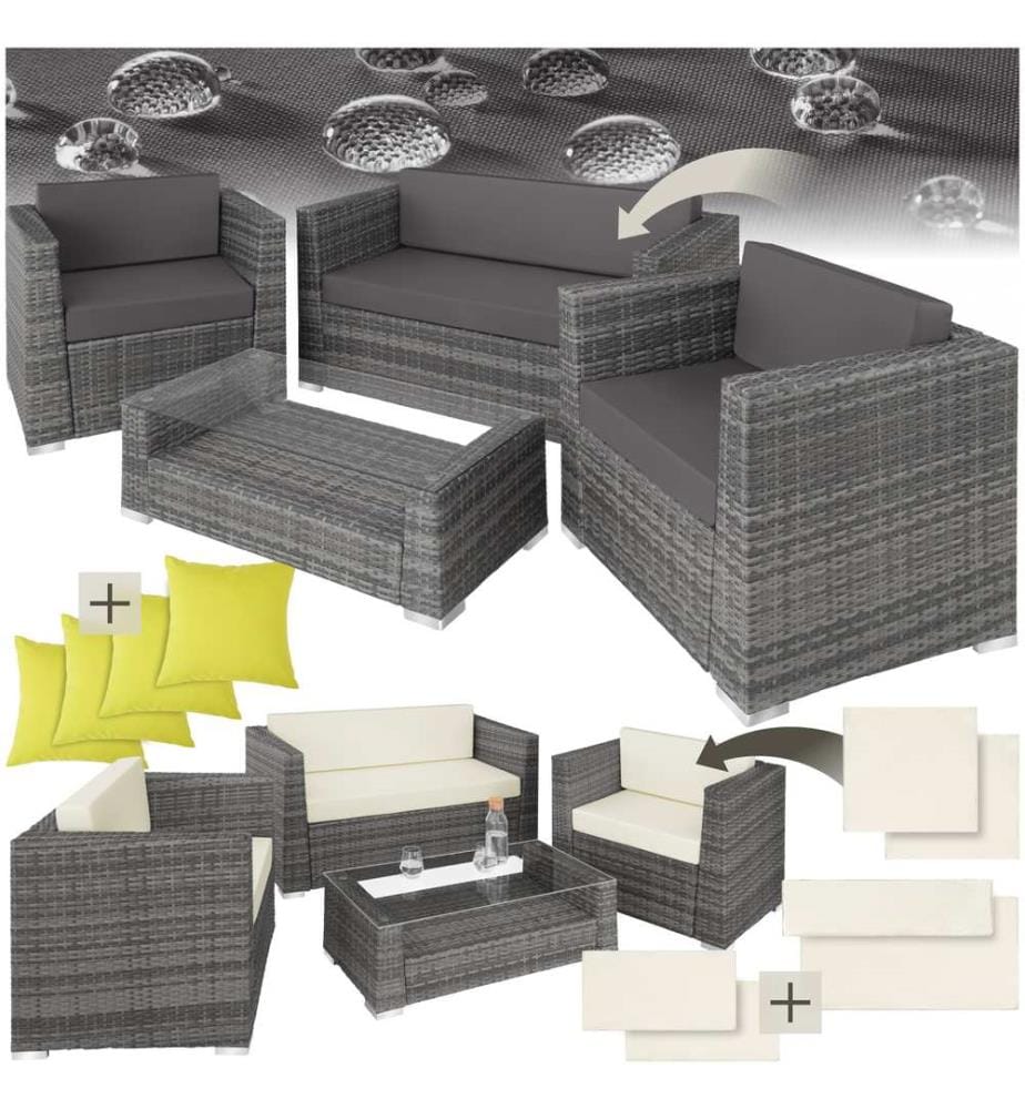 Set in rattan München - grigio