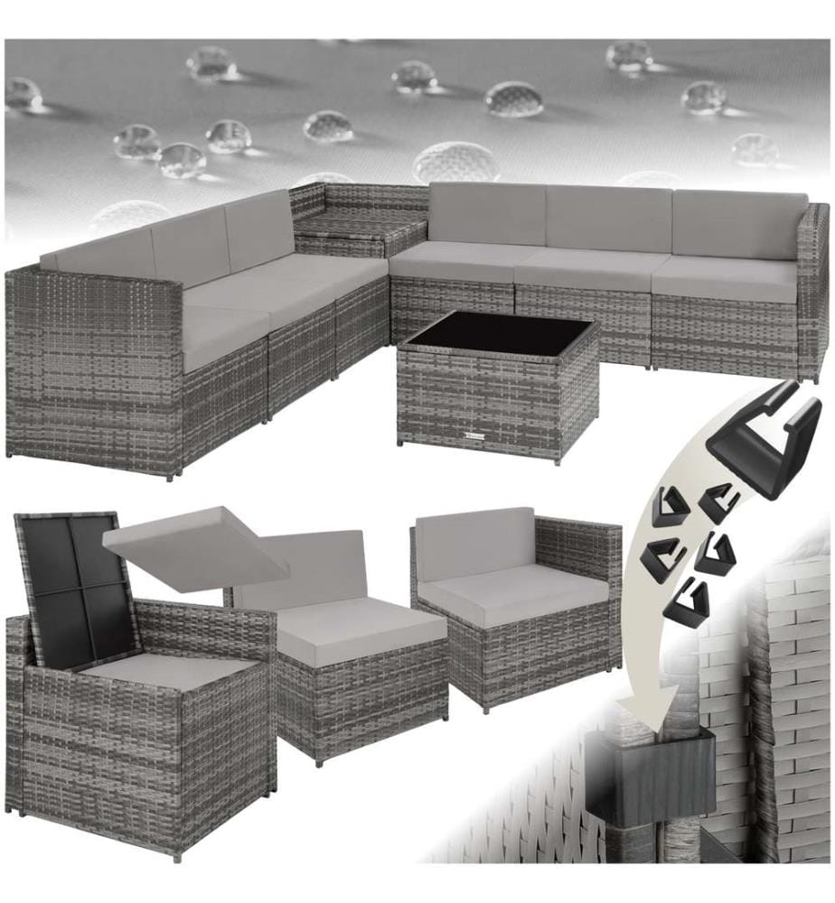 Rattan Lounge Verona - grau