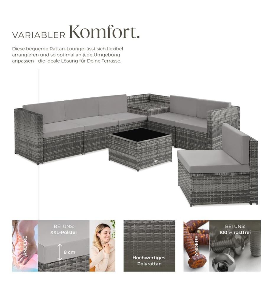 Rattan Lounge Verona - grau