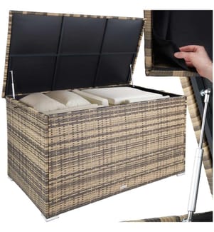 Auflagenbox mit Aluminiumgestell Oslo, 145x82,5x79,5 cm - natur