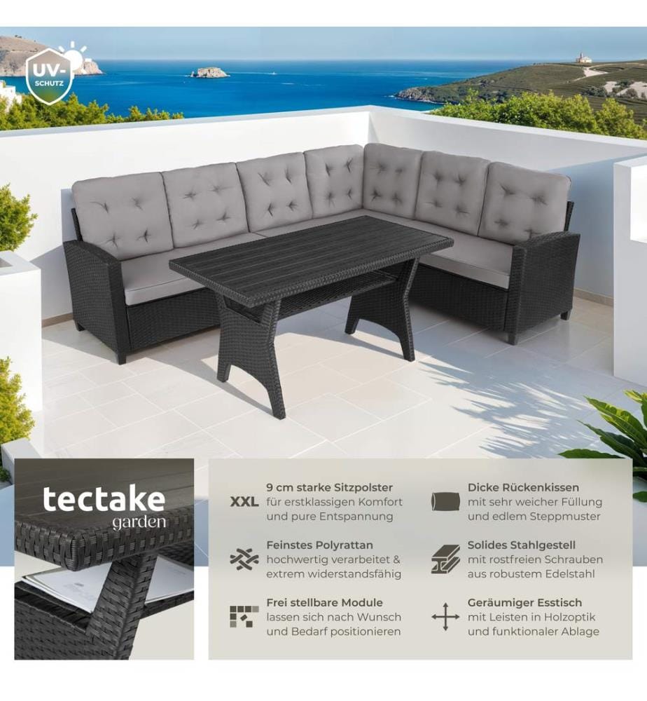 Rattan Lounge Catania - schwarz