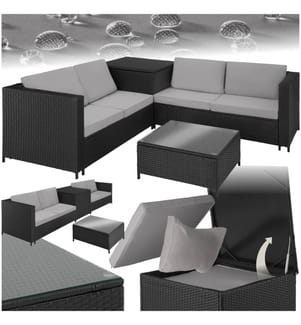 Rattan Lounge Siena - schwarzgrau