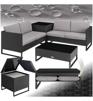 Rattanlounge Ostuni - schwarz