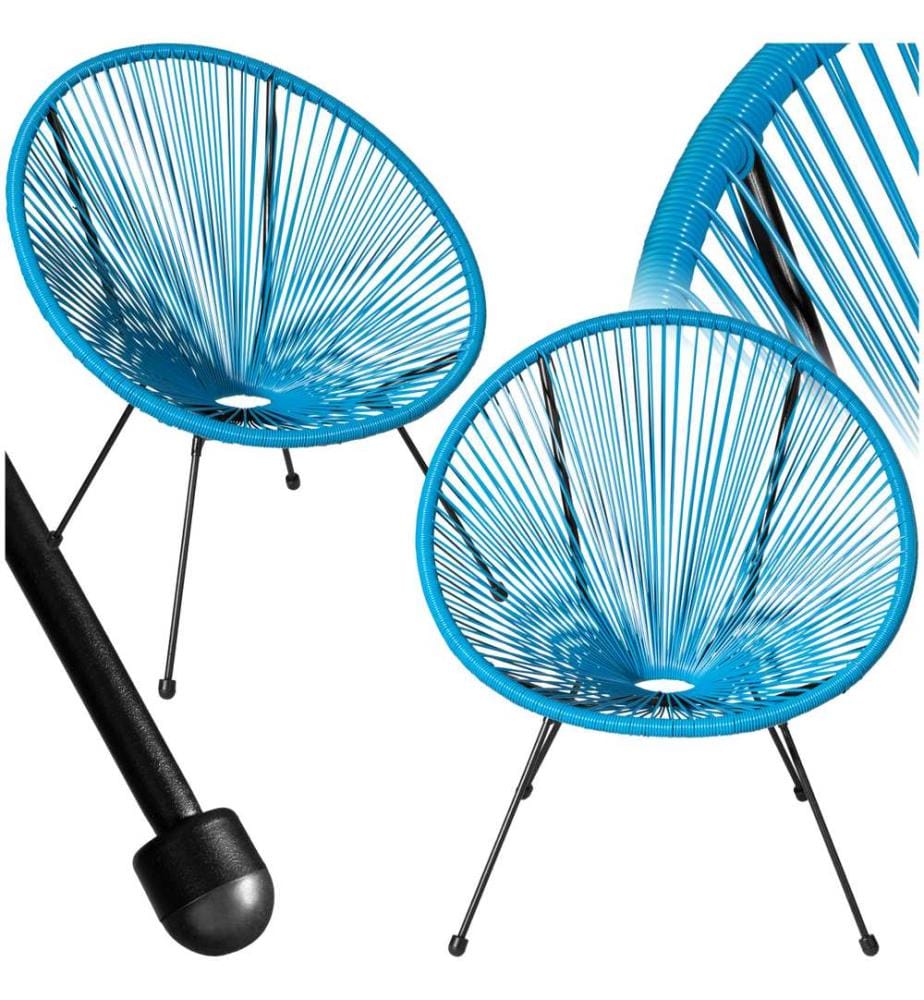 2 Gartenstühle Santana Retro im Acapulco-Stil - blau
