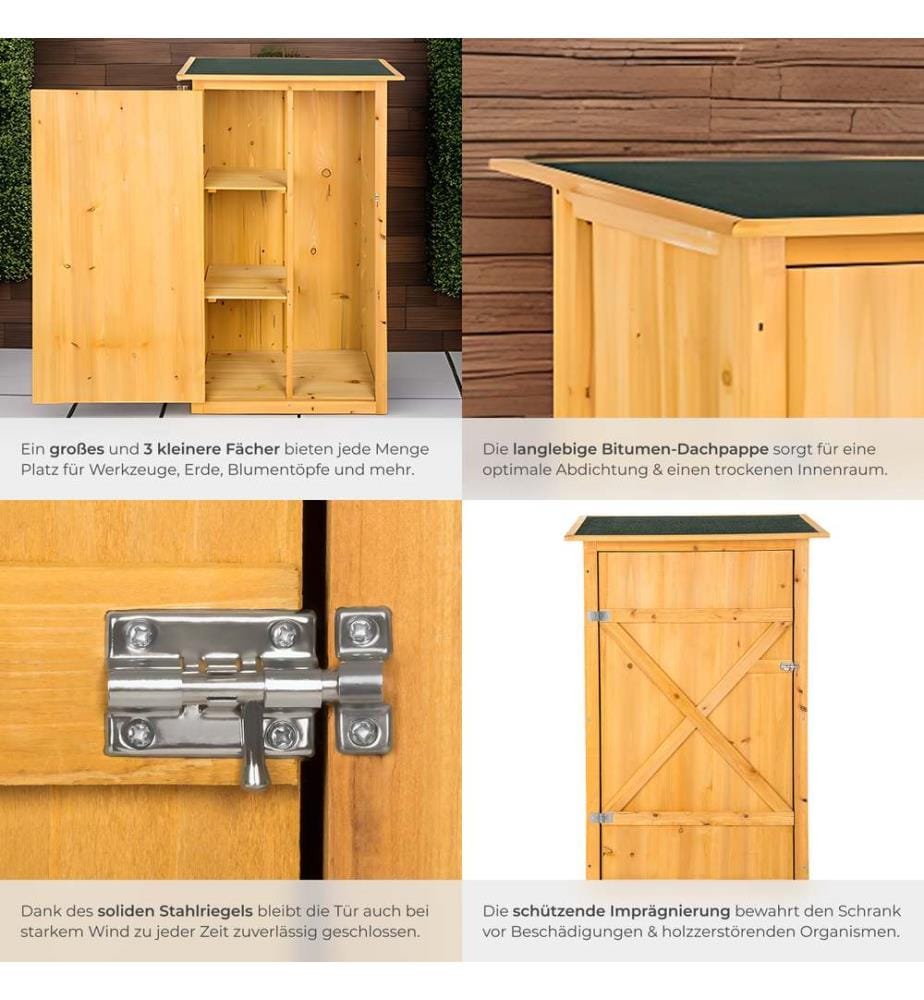 Gartenschrank mit Flachdach - braun