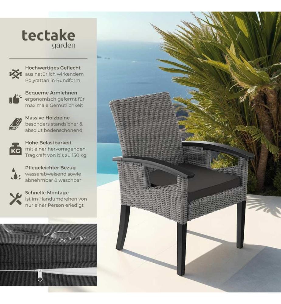 Rattan Stuhl Rosarno - grau