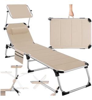 Sonnenliege Lorella gepolstert, klappbar - beige