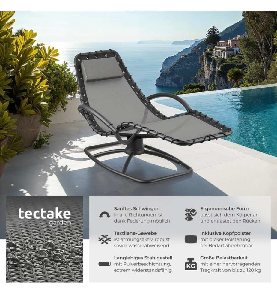 Chaise longue ergonomique TOULON - gris