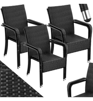 Rattanstuhl Girona, stapelbar, Belastbarkeit 120 kg - 6er Set