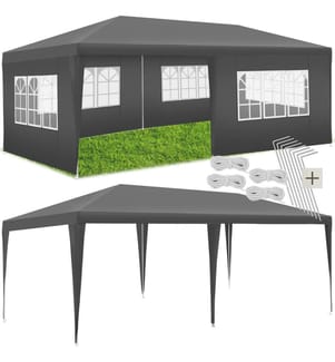 Pavillon imperméable NOVARA avec 5 côtés - gris