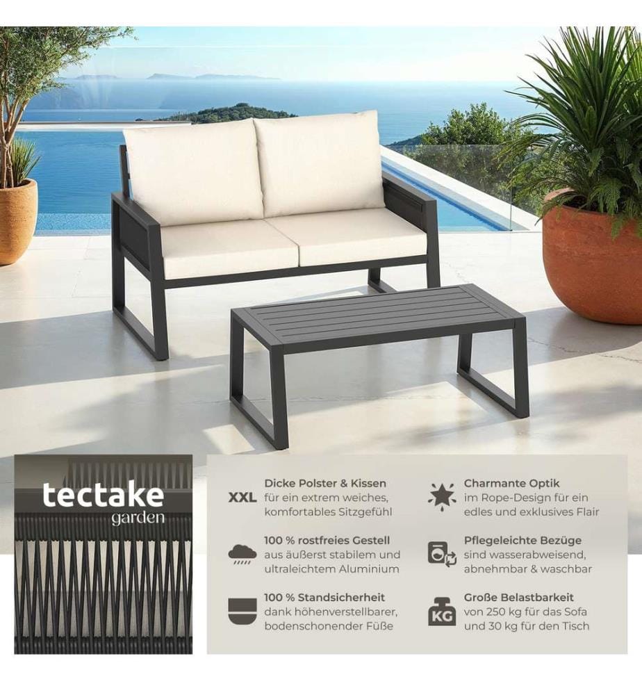 Gartenlounge-Set Captive im Rope-Design - Set 2 1 x Sofa 1 x Tisch