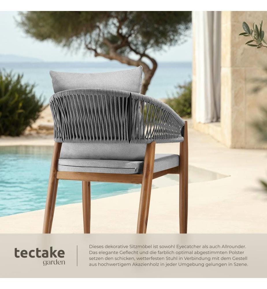 Gartenstuhl Manacor, Ropedesign - greige, 2er Set