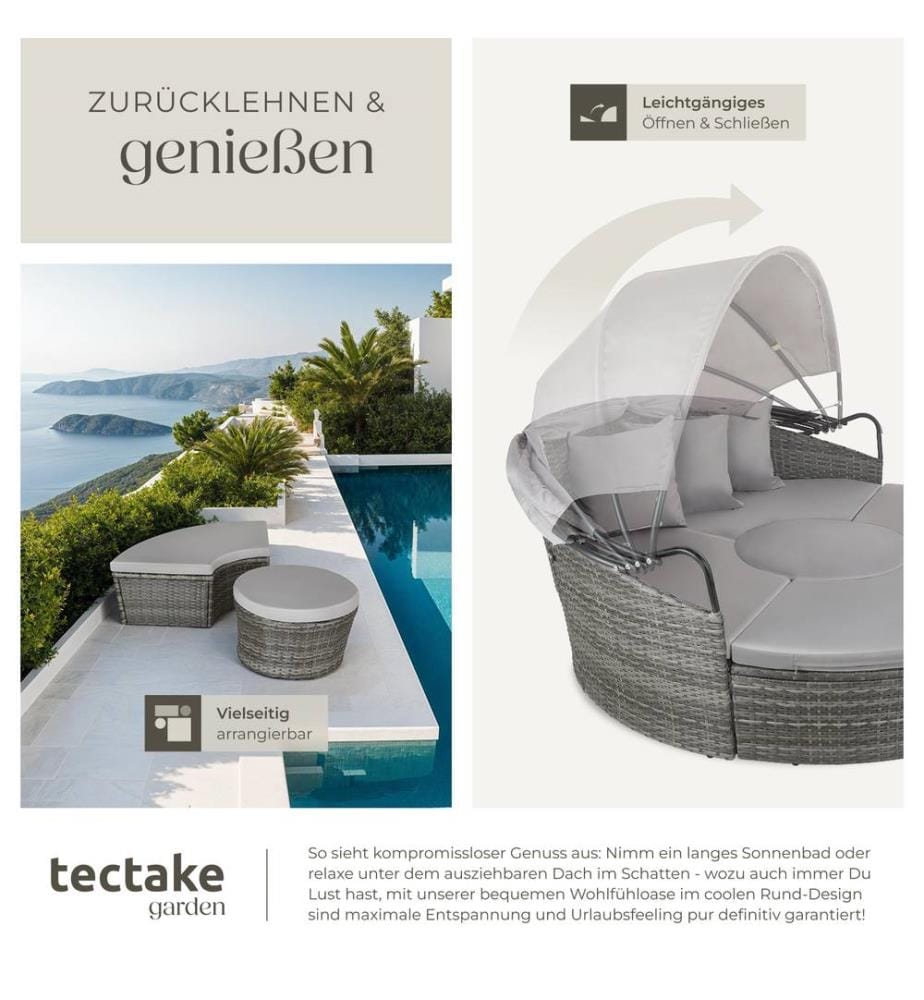 Rattan Sonneninsel Santorin - grau