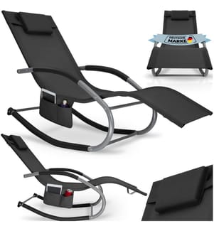 Gartenliege Taya, ergonomisch, Schwingfunktion - schwarz, pro Stück