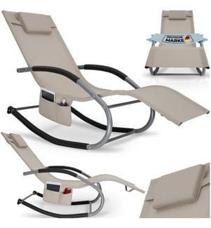 Chaise longue TAYA ergonomique avec fonction de balancement - beige, par pièce