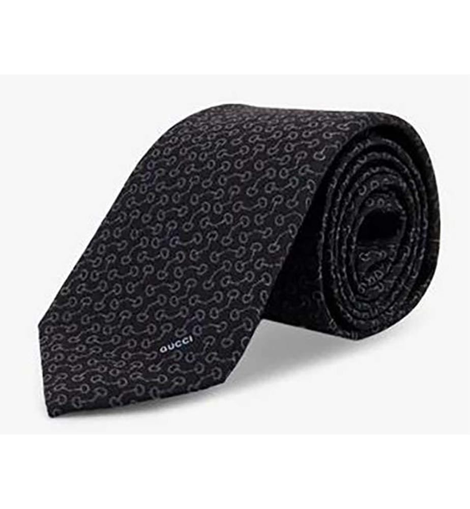 Cravatta in seta jacquard - Nero