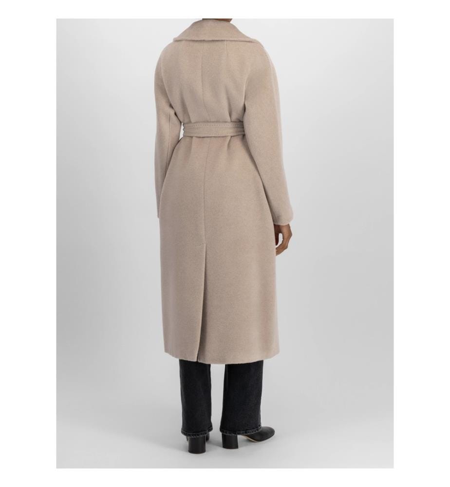 Cappotto lungo in lana e alpaca - Nudo e neutro