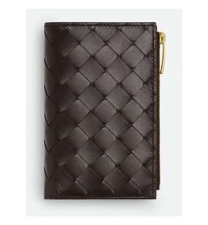 Portafoglio Bi-Fold Intrecciato Medium - Nero