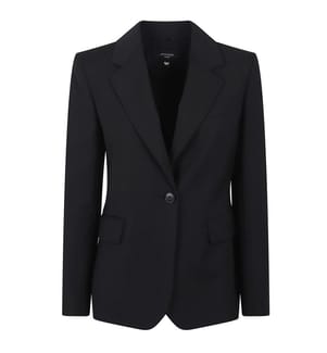 Blazer in lana naturale elasticizzata - Nero