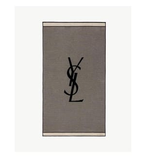 Asciugamano Cassandre a righe in cotone - Beige e nero