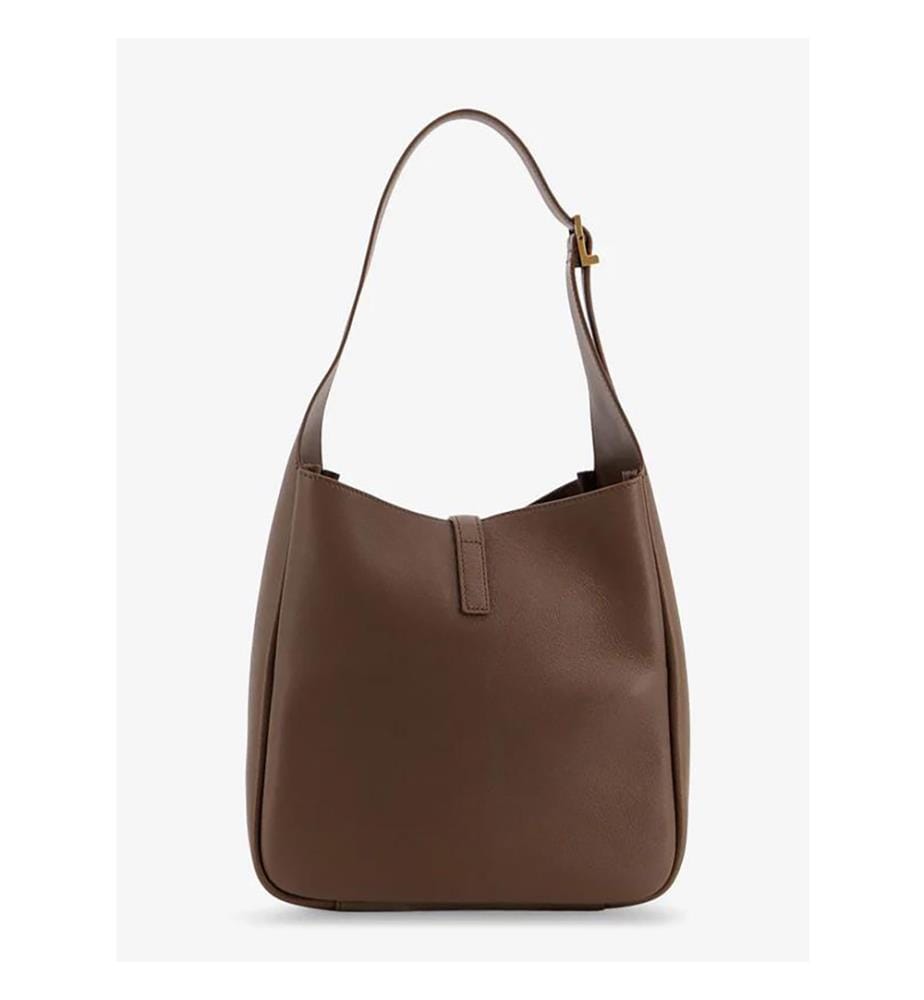 Le 5 à 7 Supple Small en cuir grainé - Pecan Brown